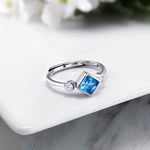 Load image into Gallery viewer, 925 Sterling Silver Lab Created Blue Topaz And Cz  Ring
