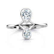 925 Sterling Silver CZ Twin Adjustable Ring, Two Stone Ring, Twin Ring, Two Stone CZ Ring, Cz Ring, Adjustable Ring, Silver Ring