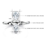 Load image into Gallery viewer, 925 Sterling Silver CZ Twin Adjustable Ring, Two Stone Ring, Twin Ring, Two Stone CZ Ring, Cz Ring, Adjustable Ring, Silver Ring
