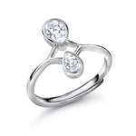 Load image into Gallery viewer, 925 Sterling Silver CZ Twin Adjustable Ring, Two Stone Ring, Twin Ring, Two Stone CZ Ring, Cz Ring, Adjustable Ring, Silver Ring
