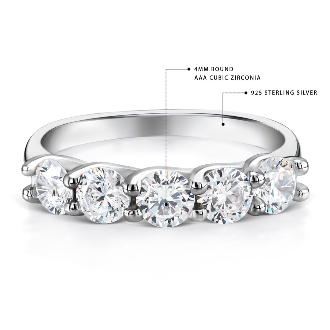 925 Sterling Silver Round Cz Eternity Band Ring, Round CZ Eternity Band Ring, Eternity Band Ring, Stackable Ring, Eternity&nbsp; Ring