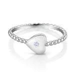 Load image into Gallery viewer, 925 Sterling Silver Heart CZ Stacking Ring, Heart CZ Stacking Ring, Small Heart Stacking Rings, Heart CZ Ring, Tiny Heart Ring For Gift
