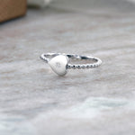 Load image into Gallery viewer, 925 Sterling Silver Heart CZ Stacking Ring, Heart CZ Stacking Ring, Small Heart Stacking Rings, Heart CZ Ring, Tiny Heart Ring For Gift
