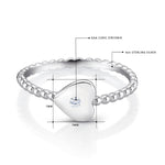 Load image into Gallery viewer, 925 Sterling Silver Heart CZ Stacking Ring, Heart CZ Stacking Ring, Small Heart Stacking Rings, Heart CZ Ring, Tiny Heart Ring For Gift
