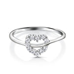 Load image into Gallery viewer, 925 Sterling Silver Cz Heart Ring, Heart Ring, CZ Ring, Open Heart Ring, CZ Open Heart Ring, Silver Ring
