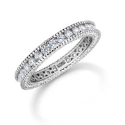925 Sterling Silver Art Deco Full Eternity Cz Stackable Ring, Cz Eternity Ring, Stackable Band Ring, Eternity Cz Ring, Art Deco Band Ring