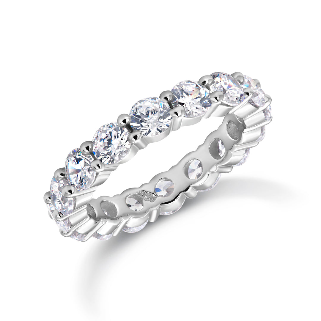 925 Sterling Sliver Full Eternity Cz Band Ring, Cz Eternity Ring, Round Cz Ring, Wedding Band Ring, Silver Full Eternity Band Ring