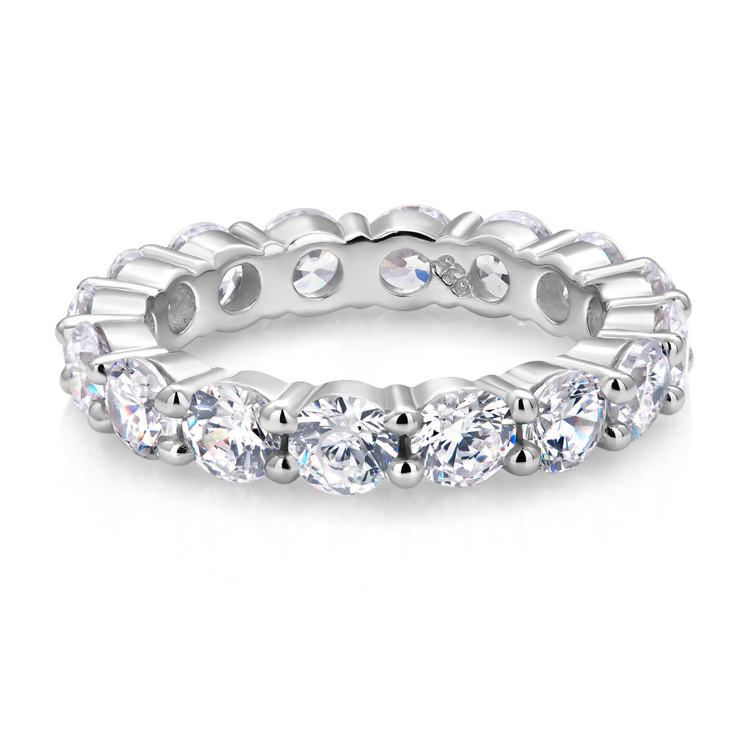 925 Sterling Sliver Full Eternity Cz Band Ring, Cz Eternity Ring, Round Cz Ring, Wedding Band Ring, Silver Full Eternity Band Ring