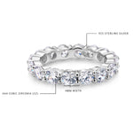 Load image into Gallery viewer, 925 Sterling Sliver Full Eternity Cz Band Ring, Cz Eternity Ring, Round Cz Ring, Wedding Band Ring, Silver Full Eternity Band Ring
