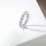 Load image into Gallery viewer, 925 Sterling Sliver Full Eternity Cz Band Ring, Cz Eternity Ring, Round Cz Ring, Wedding Band Ring, Silver Full Eternity Band Ring
