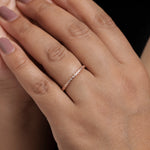 Load image into Gallery viewer, 925 Sterling Silver Round CZ  Stackable Rings, CZ Eternity Ring, Rose Gold, Gold Plated Silver Eternity Ring, Band Ring, Silver Stackable Ring, CZ Eternity Band Ring
