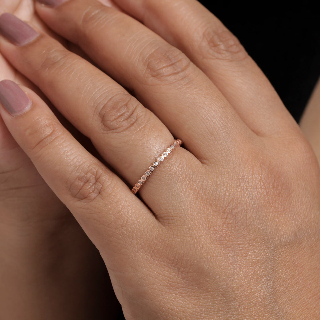 925 Sterling Silver Round CZ  Stackable Rings, CZ Eternity Ring, Rose Gold, Gold Plated Silver Eternity Ring, Band Ring, Silver Stackable Ring, CZ Eternity Band Ring