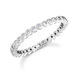 Load image into Gallery viewer, 925 Sterling Silver Round CZ  Stackable Rings, CZ Eternity Ring, Rose Gold, Gold Plated Silver Eternity Ring, Band Ring, Silver Stackable Ring, CZ Eternity Band Ring
