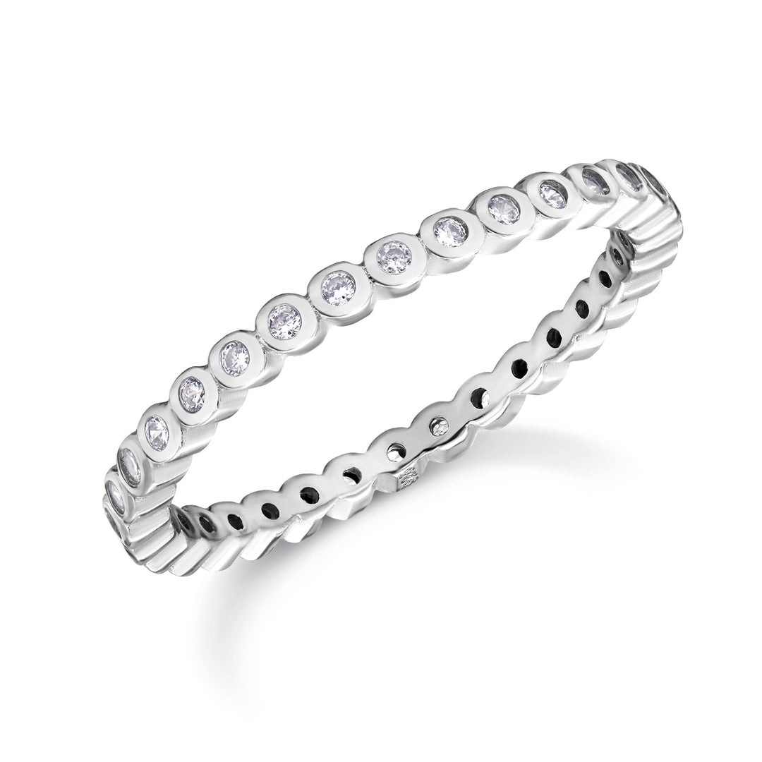 925 Sterling Silver Round CZ  Stackable Rings, CZ Eternity Ring, Rose Gold, Gold Plated Silver Eternity Ring, Band Ring, Silver Stackable Ring, CZ Eternity Band Ring