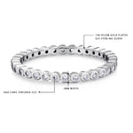 Load image into Gallery viewer, 925 Sterling Silver Round CZ  Stackable Rings, CZ Eternity Ring, Rose Gold, Gold Plated Silver Eternity Ring, Band Ring, Silver Stackable Ring, CZ Eternity Band Ring
