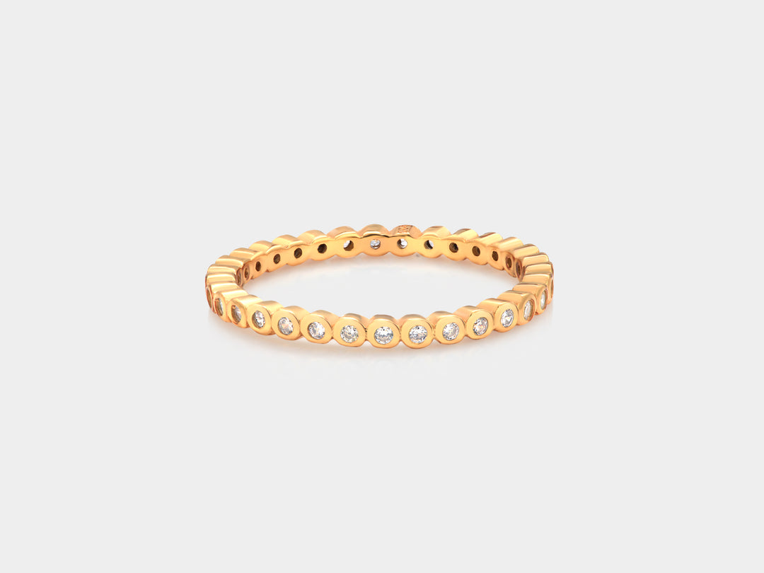 925 Sterling Silver Round CZ  Stackable Rings, CZ Eternity Ring, Rose Gold, Gold Plated Silver Eternity Ring, Band Ring, Silver Stackable Ring, CZ Eternity Band Ring