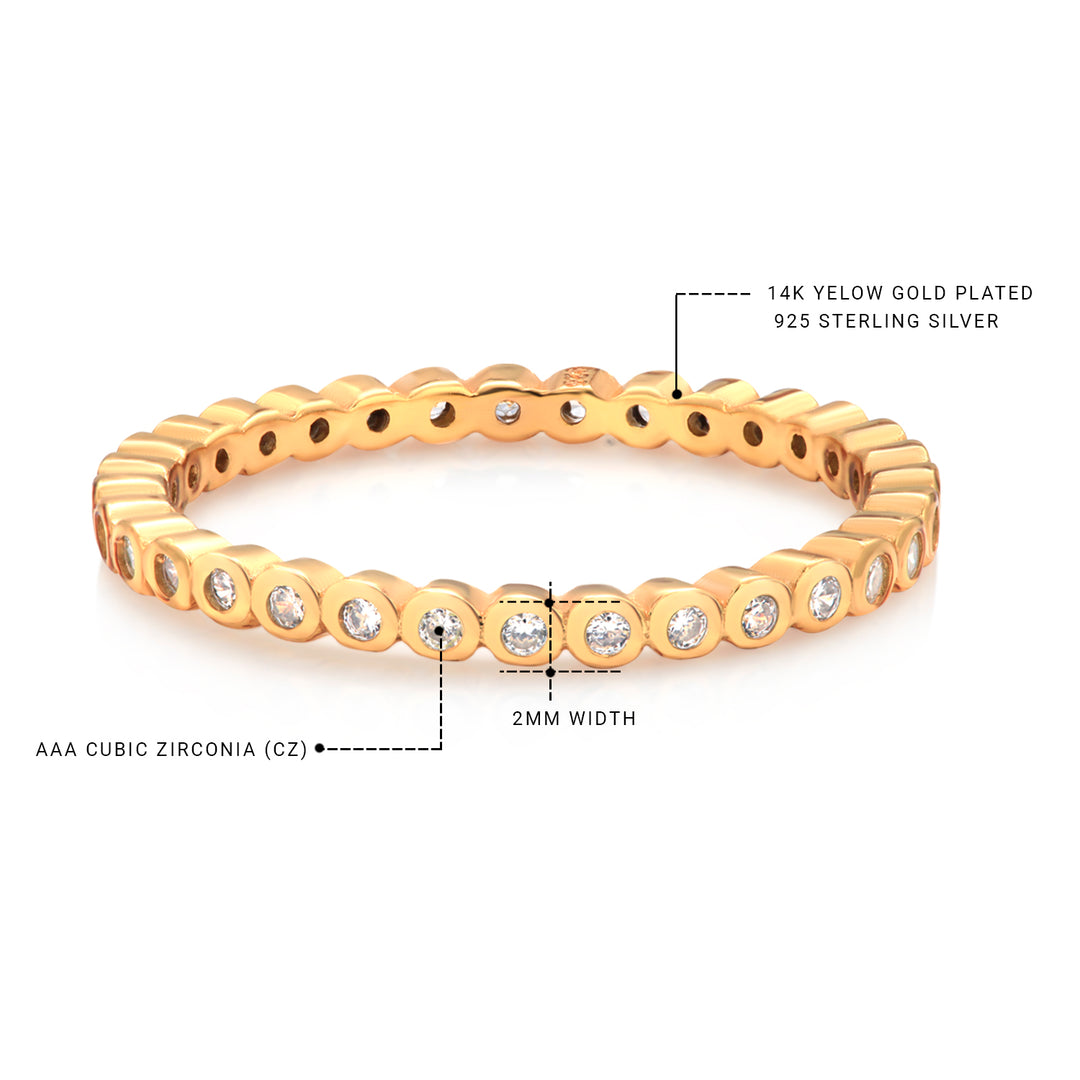 925 Sterling Silver Round CZ  Stackable Rings, CZ Eternity Ring, Rose Gold, Gold Plated Silver Eternity Ring, Band Ring, Silver Stackable Ring, CZ Eternity Band Ring