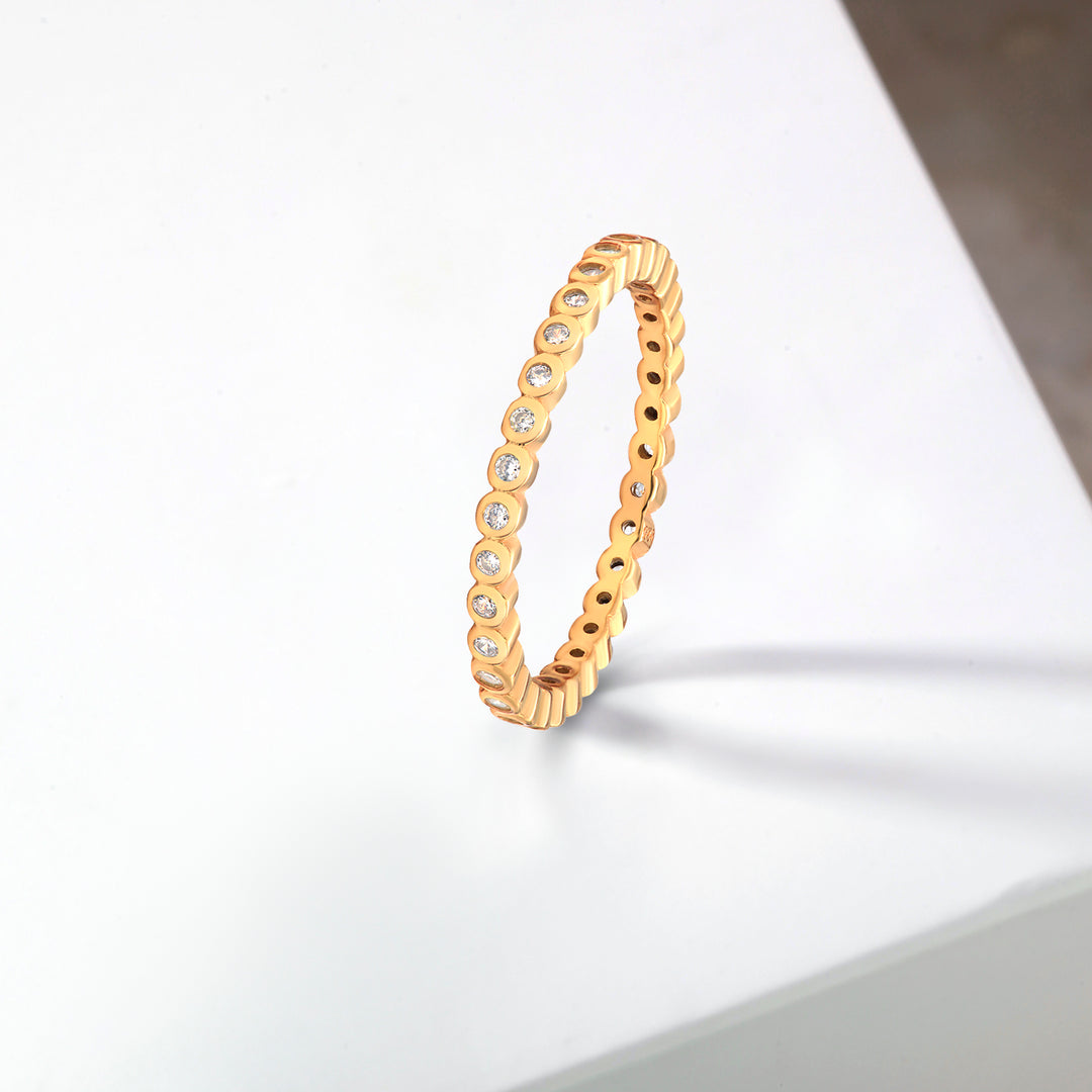 925 Sterling Silver Round CZ  Stackable Rings, CZ Eternity Ring, Rose Gold, Gold Plated Silver Eternity Ring, Band Ring, Silver Stackable Ring, CZ Eternity Band Ring