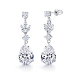 Load image into Gallery viewer, Tear Drop Cz Dangle Earrings, Pear Shape and Marquise Dangle Earrings, Drop Earrings, Wedding Cz Earrings, Water Drop Earrings, Rain Drop Earrings, Dangle Earrings
