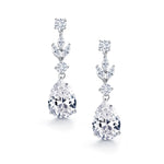 Load image into Gallery viewer, Tear Drop Cz Dangle Earrings, Pear Shape and Marquise Dangle Earrings, Drop Earrings, Wedding Cz Earrings, Water Drop Earrings, Rain Drop Earrings, Dangle Earrings
