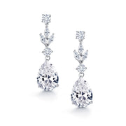 Tear Drop Cz Dangle Earrings, Pear Shape and Marquise Dangle Earrings, Drop Earrings, Wedding Cz Earrings, Water Drop Earrings, Rain Drop Earrings, Dangle Earrings