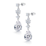 Load image into Gallery viewer, Tear Drop Cz Dangle Earrings, Pear Shape and Marquise Dangle Earrings, Drop Earrings, Wedding Cz Earrings, Water Drop Earrings, Rain Drop Earrings, Dangle Earrings
