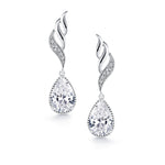 Load image into Gallery viewer, Tear Drop Cubic Zirconia Dangle Earrings, Brass Tear Drop Earrings, Drop Earrings,  Dangle Earrings, Cz Dangle earrings
