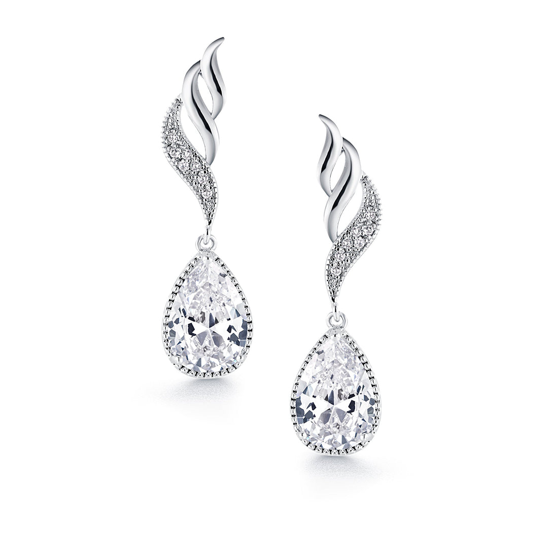 Tear Drop Cubic Zirconia Dangle Earrings, Brass Tear Drop Earrings, Drop Earrings,  Dangle Earrings, Cz Dangle earrings