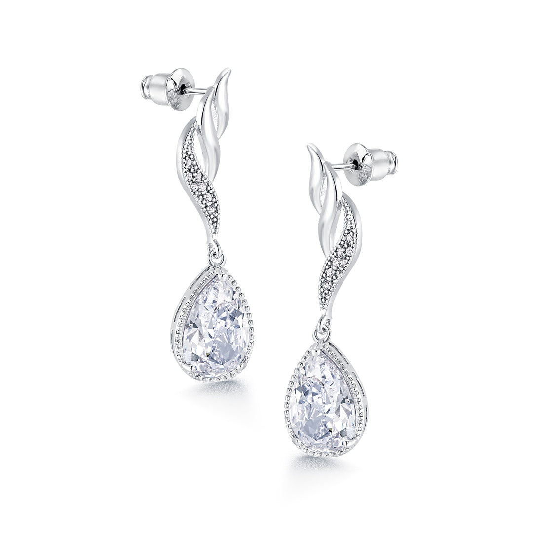 Tear Drop Cubic Zirconia Dangle Earrings, Brass Tear Drop Earrings, Drop Earrings,  Dangle Earrings, Cz Dangle earrings