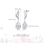 Load image into Gallery viewer, Tear Drop Cubic Zirconia Dangle Earrings, Brass Tear Drop Earrings, Drop Earrings,  Dangle Earrings, Cz Dangle earrings
