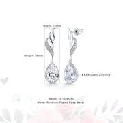 Tear Drop Cubic Zirconia Dangle Earrings, Brass Tear Drop Earrings, Drop Earrings,  Dangle Earrings, Cz Dangle earrings