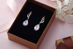 Load image into Gallery viewer, Tear Drop Cubic Zirconia Dangle Earrings, Brass Tear Drop Earrings, Drop Earrings, Dangle Earrings, Cz Dangle earrings
