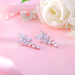 Load image into Gallery viewer, Marquise-Cut Cubic Zirconia  Flower Dangle Earrings, Flower Dangle Earrings, Marquise Dangle Earrings, Cz Dangle Earrings
