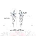 Load image into Gallery viewer, Marquise-Cut Cubic Zirconia  Flower Dangle Earrings, Flower Dangle Earrings, Marquise Dangle Earrings, Cz Dangle Earrings
