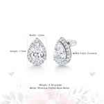 Load image into Gallery viewer, Teardrop CZ Halo Earrings, Teardrop Studs, Halo Studs, Water Drop Earrings, Rain Drop Earrings, Brass Cz  Drop Earrings

