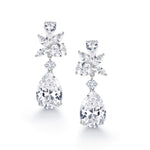 Load image into Gallery viewer, Pear Shape Bridal CZ Dangle Earrings, Cz Dangle Earrings, Dangle Earrings, Brass Dangle Earrings, Marquise Cz Earrings
