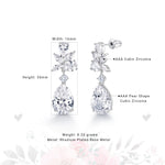 Load image into Gallery viewer, Pear Shape Bridal CZ Dangle Earrings, Cz Dangle Earrings, Dangle Earrings, Brass Dangle Earrings, Marquise Cz Earrings
