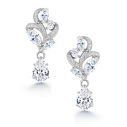 Wedding Teardrop and Marquise CZ Dangle Earrings, Pear Shape CZ Earrings, Multi Shape Cz Earrings, Push Back Drop Earrings, Dangle Earrings, Multi Shape Cz Earrings, Marquise Earrings, Drop Earrings, Water Drop Earrings