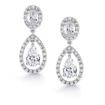 Load image into Gallery viewer, Teardrop Cz Dangle Earrings, Cz Dangle Earrings, Dangle Earrings, Brass Dangle Earrings
