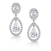 Teardrop Cz Dangle Earrings, Cz Dangle Earrings, Dangle Earrings, Brass Dangle Earrings