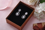 Load image into Gallery viewer, Teardrop Cz Dangle Earrings, Cz Dangle Earrings, Dangle Earrings, Brass Dangle Earrings

