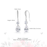 Load image into Gallery viewer, Wedding Double Teardrop CZ Dangle Earrings, Hook Dangle Earrings, Cz Dangle Earrings, Drop Dangle Earrings, Brass Dangle Earrings
