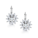 Load image into Gallery viewer, Flower Design Marquise Earrings, Marquise Cz Dangle Earrings, Wedding Dangle Earrings, Brass Dangle Earrings
