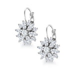 Load image into Gallery viewer, Flower Design Marquise Earrings, Marquise Cz Dangle Earrings, Wedding Dangle Earrings, Brass Dangle Earrings

