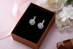 Load image into Gallery viewer, Flower Design Marquise Earrings, Marquise Cz Dangle Earrings, Wedding Dangle Earrings, Brass Dangle Earrings
