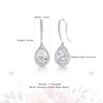 Load image into Gallery viewer, Wedding Tear Drop Cz Rhodium Plated Silver Tone Earrings, Pear Shape Earrings, Dangle Earrings, Tear Drop Earrings, Water Drop Earrings, Rain Drop Earrings, Drop Earrings
