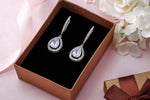 Load image into Gallery viewer, Wedding Tear Drop Cz Rhodium Plated Silver Tone Earrings, Pear Shape Earrings, Dangle Earrings, Tear Drop Earrings, Water Drop Earrings, Rain Drop Earrings, Drop Earrings
