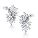 Load image into Gallery viewer, Wedding Flower Design Marquise and Round CZ Studs Earrings, Marquise Earrings, Cz Earrings, Multi Cz Earrings, Push back Earrings, Brass Earrings
