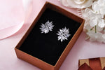 Load image into Gallery viewer, Wedding Flower Design Marquise and Round CZ Studs Earrings, Marquise Earrings, Cz Earrings, Multi Cz Earrings, Push back Earrings, Brass Earrings
