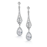 Load image into Gallery viewer, Wedding  Chandelier CZ Dangle Earrings, Halo Dangle Earrings, Cz Dangle Earrings, Chandelier Dangle Earrings, Brass Dangle Earrings
